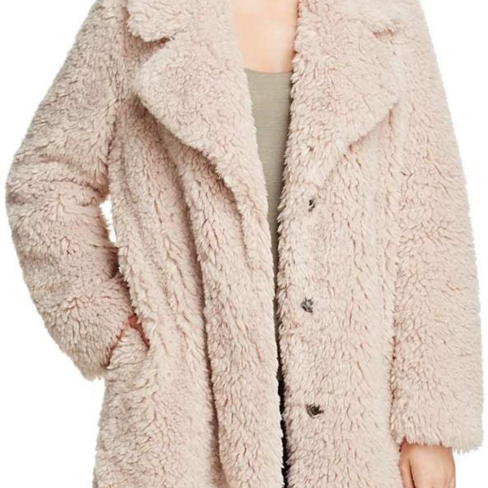 Sage collective faux fur teddy coat